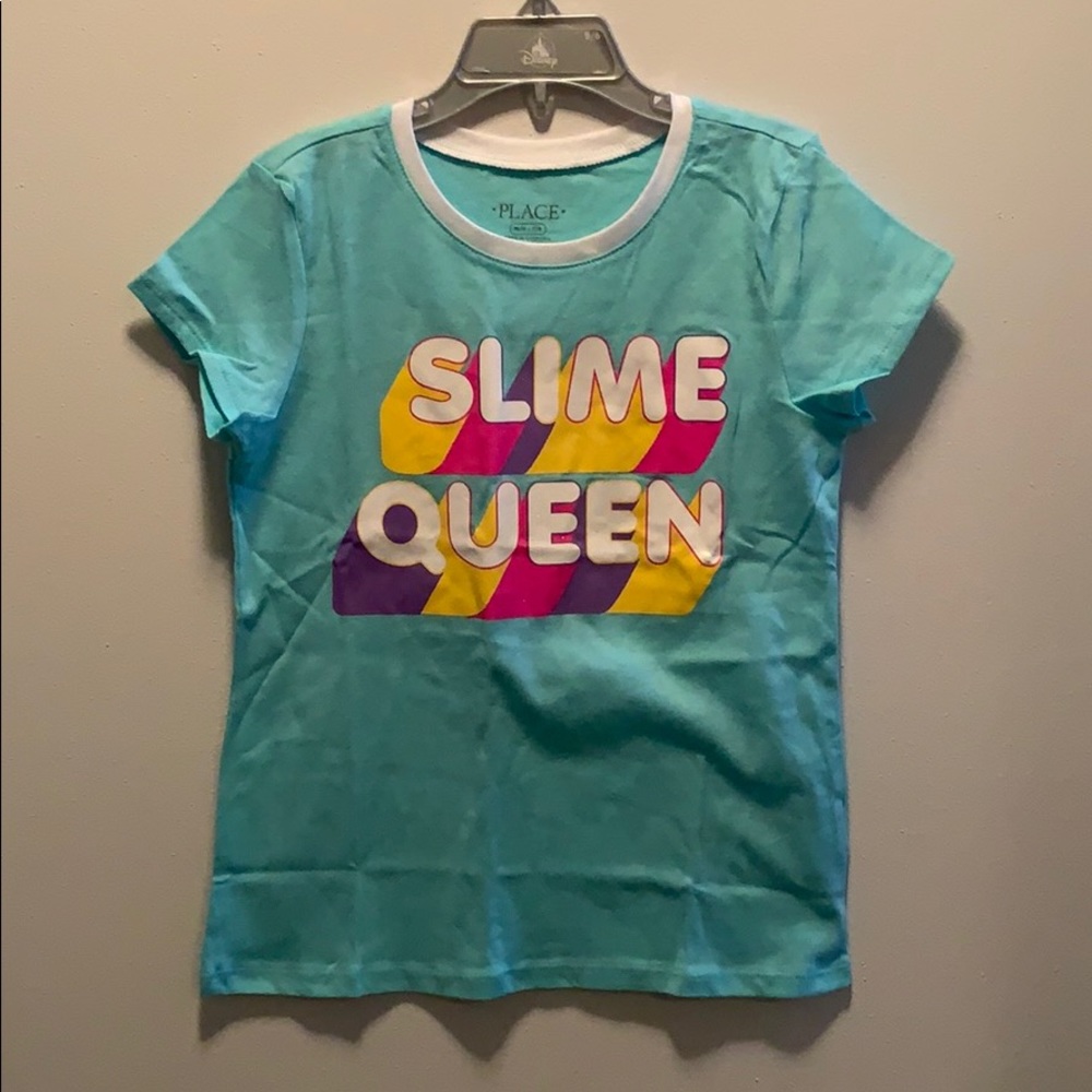 NEW Girls Ringer Tee Shirt M (7/8) Slime Queen